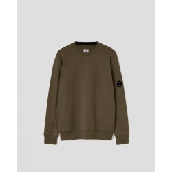CP COMPANY 10CMSPO42A 005086W KAKI  SWEATSHIRTS - CREW NECK DIAGONAL RAISED FLEECE